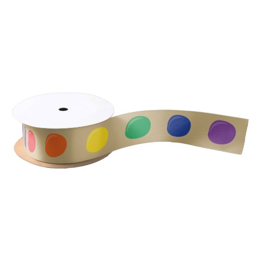 アート子供の誕生日絵を描パーティー サテンリボン (リール)