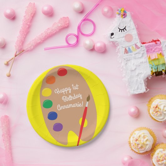 アート子供の誕生日絵を描パーティー ペーパープレート (パーティー)