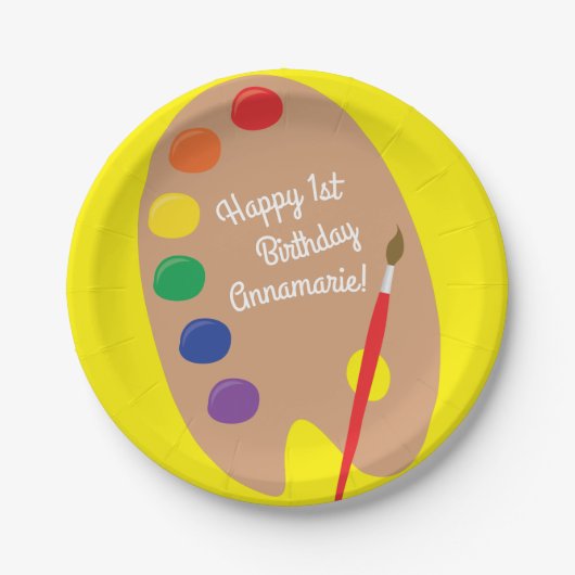 アート子供の誕生日絵を描パーティー ペーパープレート (正面)