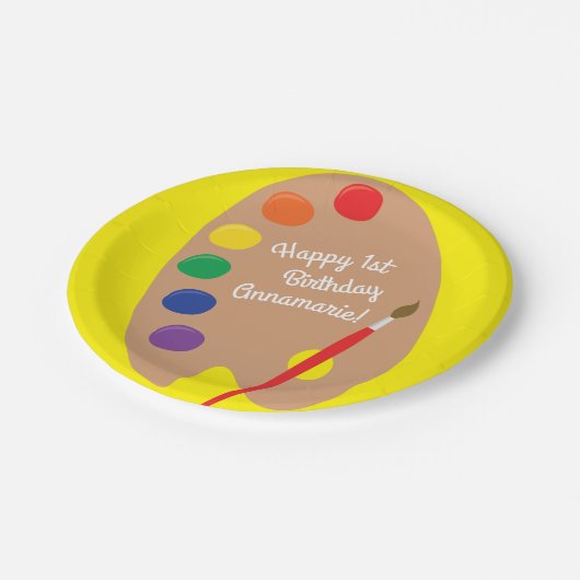 アート子供の誕生日絵を描パーティー ペーパープレート (アングル)