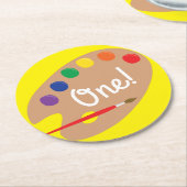 アート子供の誕生日絵を描パーティー ラウンドペーパーコースター (アングル)