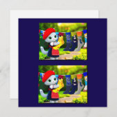 アート子猫つるズアウトアートソックス サンキューカード (正面/裏面)