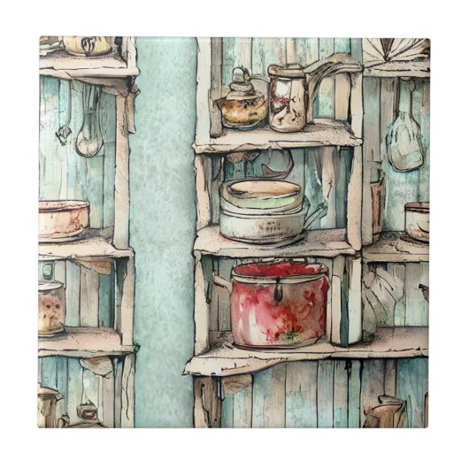 アート実在手引きキッチンバックスプラッシュ素朴シ タイル (正面)