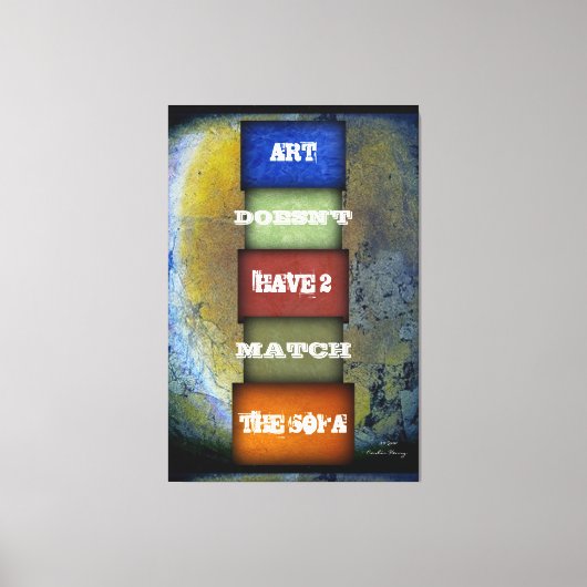 アート引用文名と署名済み キャンバスプリント (正面)