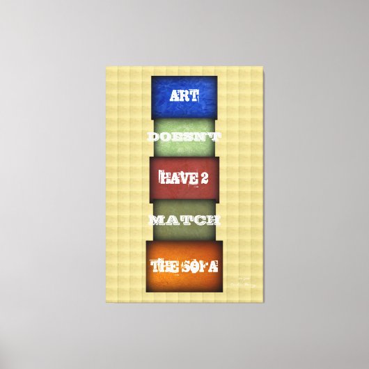 アート引用文3名および署名済み キャンバスプリント (正面)