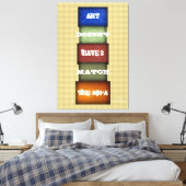 アート引用文3名および署名済み キャンバスプリント (インサイチュ (寝室))