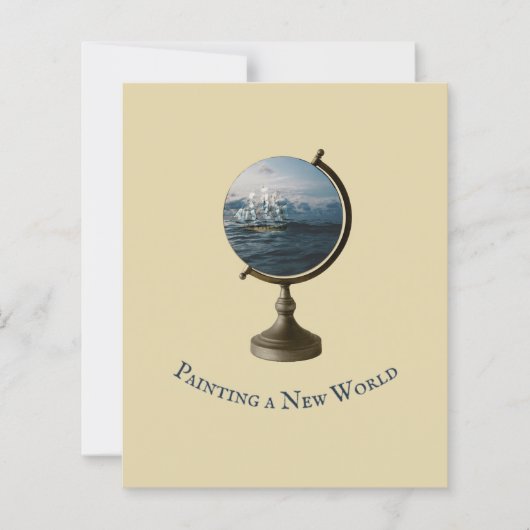 アート引用文「新しい世界を描く」コラージュ・アート (正面)