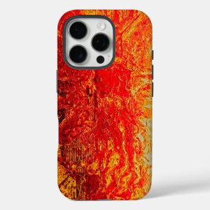 アート愛好家とトレンドセットレッドとイエロー iPhone 16 PROケース