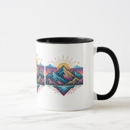 アート愛好家のための抽象的な波のコーヒーマグ マグカップ