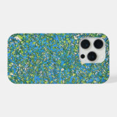 アート愛好家のための抽象的な青いスプラッターモダン iPhoneケース (裏面横)