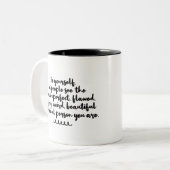 アート感動的は自分の短い引用文 ツートーンマグカップ (正面左)