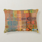 アート抽象芸術の幾何学的水ストライプ平パターン アクセントクッション (正面)