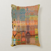 アート抽象芸術の幾何学的水ストライプ平パターン  アクセントクッション (正面(垂直))