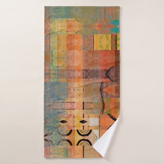 アート抽象芸術の幾何学的水ストライプ平パターン  バスタオル (バスタオル)