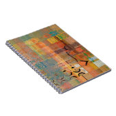 アート抽象芸術の横ストライプ線パターン ノートブック (右側)