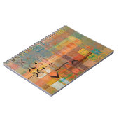 アート抽象芸術の横ストライプ線パターン ノートブック (左側)