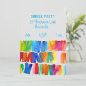 アート抽象芸術アモダンートディナーパーティー 招待状 (スタンド正面)