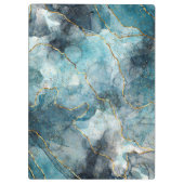 アート抽象芸術インク金ゴールドグリッター名と件名 クリップボード (裏面)