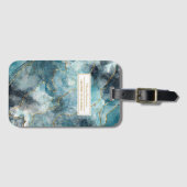 アート抽象芸術インク金ゴールドグリッター名と件名 ラゲッジタグ (正面横)