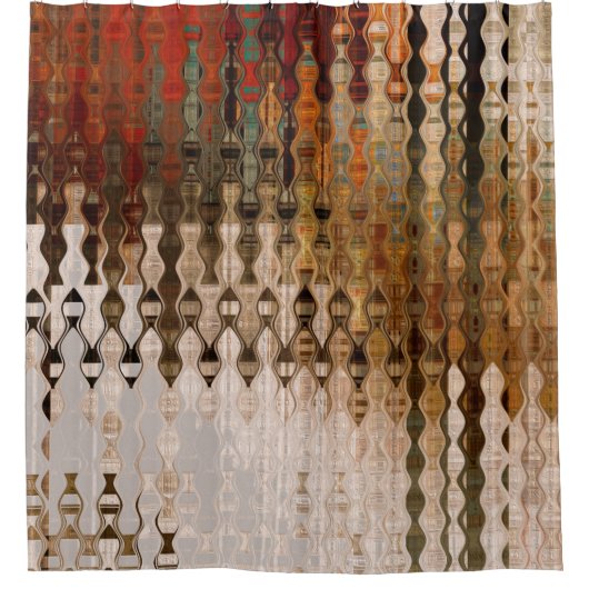 アート抽象芸術カラフルの幾何学的交差の背景 シャワーカーテン (正面)