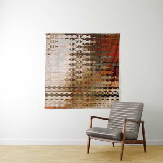 アート抽象芸術カラフルの幾何学的交差の背景 タペストリー (インサイチュ(横))