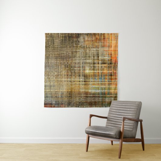 アート抽象芸術カラフルの幾何学的交差の背景 タペストリー (インサイチュ(横))