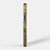 アート抽象芸術カラフルの幾何学的交差の背景 iPhoneケース (右側面)