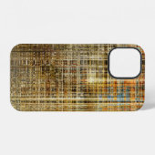 アート抽象芸術カラフルの幾何学的交差の背景 iPhoneケース (裏面横)