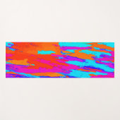 アート抽象芸術カラフルレインボー絵画のパターン ヨガマット (正面(横))