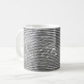 アート抽象芸術グランジの横線のランダムな線 コーヒーマグカップ (正面左)