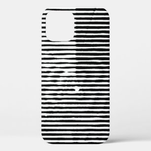 アート抽象芸術グランジの横線のランダムな線  iPhone 12ケース