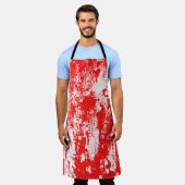 アート抽象芸術グランジイラストレーションのインクブラシ効果  エプロン (着用した状態)