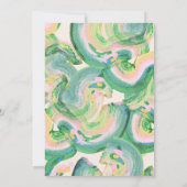 アート抽象芸術グリーンウォーターブライダルシャワー 招待状 (裏面)