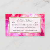 アート抽象芸術サマーネオンピンクパープル絞り染め 名刺 (裏面)