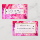 アート抽象芸術サマーネオンピンクパープル絞り染め 名刺 (正面/裏面)