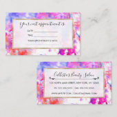 アート抽象芸術サマーピンクパープルオレンジ絞り染め 予約カード (正面/裏面)