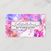 アート抽象芸術サマーピンクパープルオレンジ絞り染め 名刺 (正面)