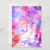 アート抽象芸術サマーピンクパープルオレンジ絞り染め 招待状 (裏面)