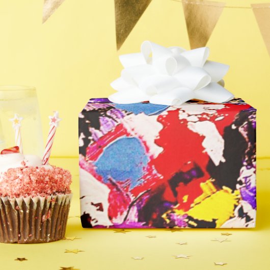 アート抽象芸術パレットカラー ラッピングペーパー (誕生日パーティー)