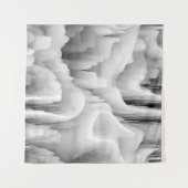 アート抽象芸術フラクタルぼやけ波モノクロバック タペストリー (正面(横))