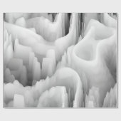 アート抽象芸術フラクタルぼやけ波モノクロバック ラッピングペーパー (フラット)