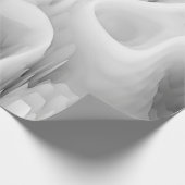 アート抽象芸術フラクタルぼやけ波モノクロバック ラッピングペーパー (角)