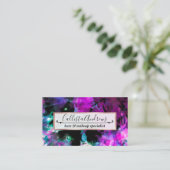 アート抽象芸術ブモダンラックスパープル絞り染め 名刺 (スタンド正面)