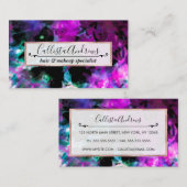 アート抽象芸術ブモダンラックスパープル絞り染め 名刺 (正面/裏面)