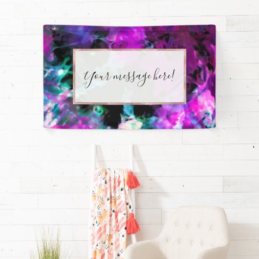 アート抽象芸術ブモダンラックスパープル絞り染め 横断幕 (インサイチュ)