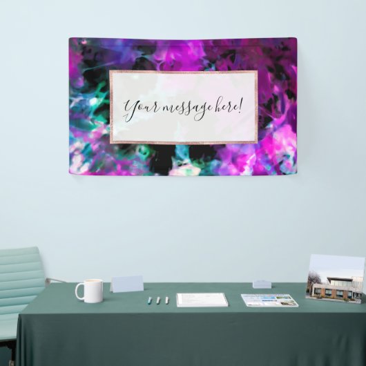 アート抽象芸術ブモダンラックスパープル絞り染め 横断幕 (トレードショー)