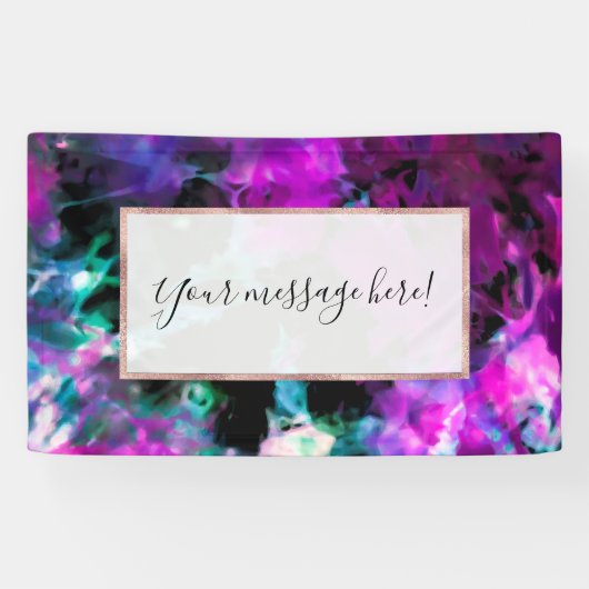 アート抽象芸術ブモダンラックスパープル絞り染め 横断幕 (横)