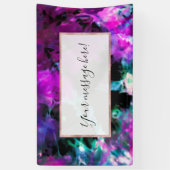 アート抽象芸術ブモダンラックスパープル絞り染め 横断幕 (縦)