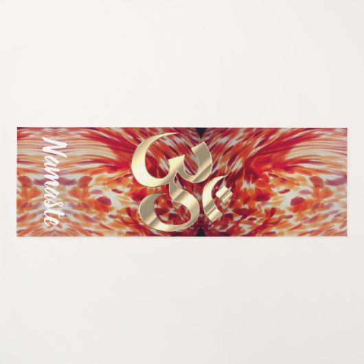 アート抽象芸術絵を描OM記号 ヨガマット (正面(横))