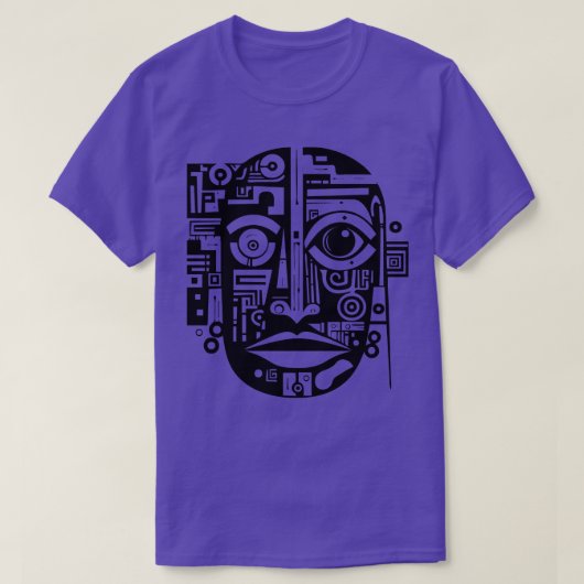 アート抽象芸術顔 Tシャツ (デザイン正面)